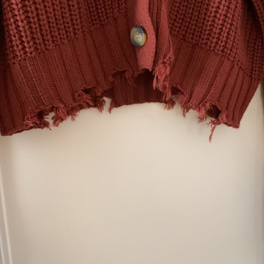 Distressed Rust Sweater - Picture 2 of 3